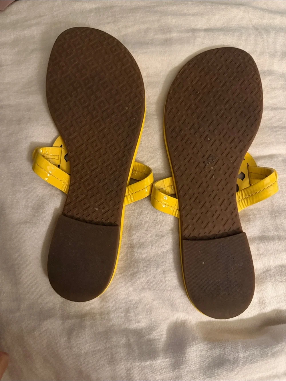 Tory Burch Yellow Miller Cutout Logo Thong Sandals